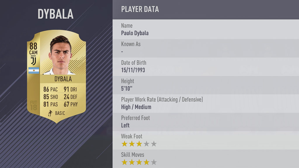 Пауло Дибала в FIFA 18