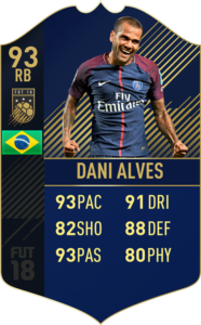 Дани Алвеш, Команда года в FIFA 18